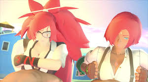 subject06855, baiken, giovanna (guilty gear), arc system works, guilty  gear, guilty gear strive, breast hold, animated, highres, sound, source  filmmaker (medium), video, 20s, 2boys, 2girls, 3d, age difference, amputee,  big hair, black