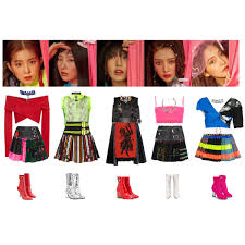 With a dark but cheerful concept, the track represents the group's. Fashion Set Red Velvet Zimzalabim Created Via Cute Edgy Outfits Kpop Outfits Red Velvet Outfits