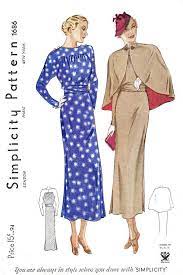 Vintage Sewing Pattern 1930s Dress Cape Kimono Sleeves Cinched Waist Cape Bust 32 Vintage Fashion Vintage Sewing Patterns Vintage Fashion 1930s