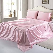 1 double queen size bedsheet 2 pillow cover2 cushion cover1 *whitecolor* single king size bedsheet1 *whitecolor. Amazon Com Rudonmg 4 Piece Pink Satin Sheets Queen Size Satin Bed Sheets Set Silky Satin Sheet With 1 Deep Pocket Fitted Sheet 1 Flat Sheet 2 Pillowcases