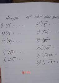 May 04, 2021 · dg syarat a dan b bipangan bulat maka a b. Hitunglah Nilai Dari Akar Pangkat Tiga Diatas Pelajaran Matematikakelas 5berapa Soal Semua 10 Brainly Co Id