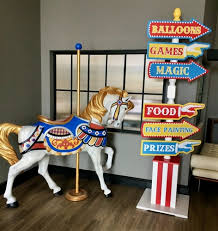 Easily displays standing with a removable head and tail. Carousel Horse