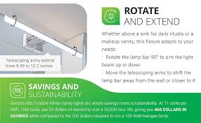 The unadorned lines help to accentuate the sockets of exposed hanging bulbs, for an. Sunco Lighting 2 Pack Modern Led Vanity Light Bar 15w 100w Tunable White 3000k 4000k 5000k 1100 Lm Adjustable Lamp Head 31 65 Wall Mount Fixture For Bathroom Over Mirror Makeup Light Amazon Com
