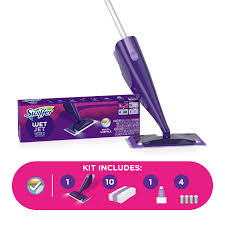 Le balai swiffer wetjet permet de nettoyer pratiquement n'importe quel plancher en deux fois moins de temps grâce à un vaporisateur à double jet et à un manche. Swiffer Wetjet Mop Starter Kit 1 Mop 10 Pads 1 Liquid Solution Walmart Com Walmart Com