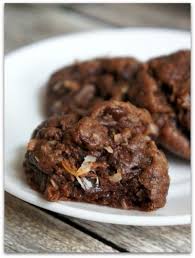Double Chocolate Cookies With Coconut Like Brownies In A Cookie Form Today S Mama Desserts Baking Recipes Cookies Coconut Recipes