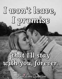 I won't stop loving you quotes. I Won T Leave I Promise That I Ll Stay With You Forever Purelovequotes