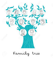 Family Tree Chart Genealogical Tree Family Portraits Thin Line