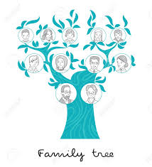 family tree chart genealogical tree family portraits thin line