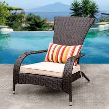 Sundale Outdoor Deluxe Wicker Adirondack Chair Outdoor Patio Yard Furniture All Weather With Cushion And Pillow Walmart Com Outdoor Chairs Yard Furniture Outdoor Chaise Lounge Chair