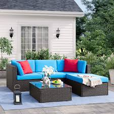 Opt for a charming set composed of balcony. Conversation Bistro Set For Garden Balcony Backyard Blue Rattan Outdoor Sofa Set W Washable Cushion Acacia Wood Coffee Table Tangkula 3 Pieces Patio Wicker Furniture Set Conversation Sets Patio Lawn Garden
