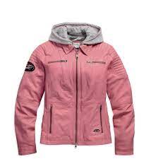 Pink Leather Jacket From Harley Davidson S Pink Label Collection Leather Jacket With Hood Pink Leather Jacket Leather Jackets Women