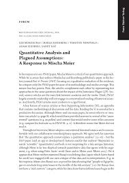 PDF) Quantitative Analysis and Plagued Assumptions: A Response to Mischa  Meier