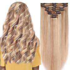 Diy bleaching + ash blonde hair color | hindi aabot ng 1000 pesos. 18 Double Weft Clip In Hair Extensions Real Remy Human Hair Full Head 8 Pieces 140g Thick Long Straight Natural 18 613 Ash Blonde Mix Bleach Blonde Buy Online In Grenada At Grenada Desertcart Com Productid