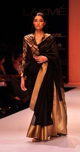 Black And Gold Blouse Black And Gold Saree And Long Sleeve Blouse Saree Designs Fashion Indian Designer Outfits