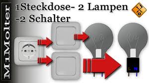 Anschluss Steckdose U 2 Lampen 2 Schalter Am Schaubild Von M1molter Youtube
