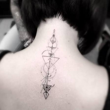 37 Geometric spine tattoo ideas | spine geometric tattoo, geometric tattoo spine, geometric tattoo sternum
