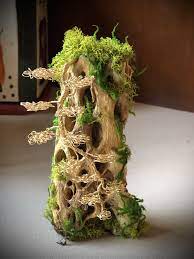 Wire Bonsai Sculpture On Natural Sea Wood Cheap Farmhouse Decor Quirky Home Decor Ledge Decor