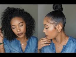 From Curly To Sleek Top Knot Bun Curly Top Knot Bun Hairstyles Sleek Hairstyles