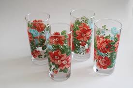 Pw vintage floral 12 dw set. Pioneer Woman Vintage Floral Pattern Drinking Glasses Tumblers Set Of 4