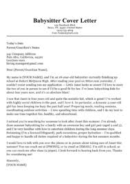 Your name your address your contact details (phone and email). Nanny Cover Letter Sample Writing Tips Resume Companion