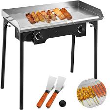 No outdoor experience is complete without campfires and gas griddles. Vevor Double Burner Stove Flat Top Griddle 32x17 Inch Propane Gas Grill Griddle Stainless Steel With 2 Burner For Home And Outdoor Use Walmart Com Walmart Com