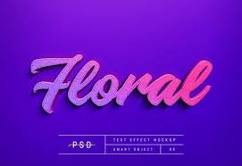 Customizable Floral Text Style Effect Mockup Template 3d Text Effect Text Style Text Effects