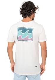 Camiseta Billabong Throwback Waves Off White Camisetas Estampadas Camiseta Billabong