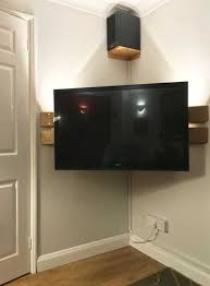 Wall Mounted Corner Tv Stand Diy Left Over Floor Boards Modern Corner Tv Stand Corner Tv Cabinets Tv Stand Designs