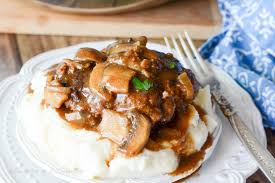 Serve it over mashed potatoes or noodles with a mushroom. S Ofqzd6ptcbdm