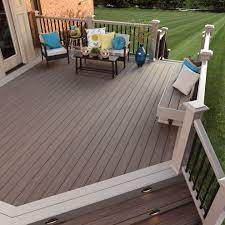 Azek coastline decking with dark hickory border and body. Azek Vintage Collection In Dark Hickory Premier Rail In Slate Gray With Black C Traditional Deck New York By Timbertech Houzz