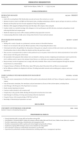 Motivated and professional sports centre manager with a head for business and three years of sports management experience. Recreation Manager Resume Sample Mintresume