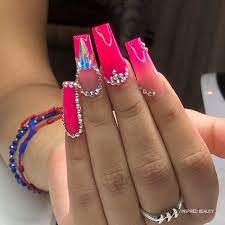 Golden flakes these pretty pink nails are highlighted with a rush of golden glow. Hot Pink Nail Designs 20 That Are Just Stunning Inspired Beauty