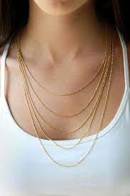 Multi Layered Necklace Gold Chain Necklace Layering Jewelry Gold Layering Chain Necklace Birthday Gift For Her Gold Bridal Necklace Multi Chain Necklace Chains Jewelry