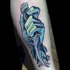 Mens Forearm Icy Hands With Knife Neo Traditional Tattoo Traditional Tattoo Traditional Tattoo Design Tattoos