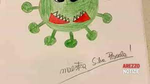 Disegno a mano di un virus che causa polmonite. Video La Storia A Disegni Di Corona Virus Della Maestra Silvia