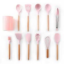 rustic kitchen utensils with wooden