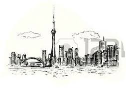 Black And White Toronto Skyline Drawing Toronto Skyline Sketch