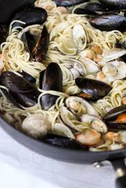 Easy Seafood Pasta With White Wine Butter Sauce Recipe Seafood Pasta Recipes Seafood Pasta White Wine Seafood Pasta