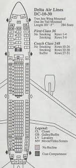 Vintage Airline Seat Map Delta Air Lines Dc 10 Frequently