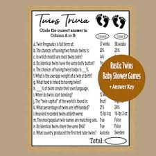 Twin baby shower game : Twins Trivia Game Printable Twins Baby Shower Blue And Pink Etsy
