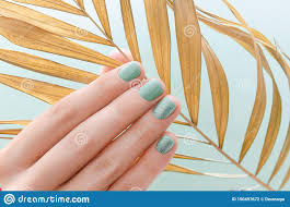 Best new nail art designs 2018. Female Hand With Green Nail Design On Green Background Stock Photo Image Of Fashion Salon 150497672