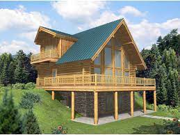 Chalet style log homes are popular. Leola Raised A Frame Log Home Plan 088d 0046 House Plans And More