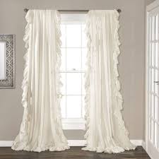 Make your own drop cloth curtains. Lush Decor Reyna Shabby Chic Modern Farmhouse Solid Color With Cascading Ruffle Border 3 Rod Pocket Light Filtering Window Curtain Panel Pink 84 L X 54 W Set Of 2 Walmart Com Walmart Com