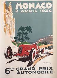 The monaco poster is inspired by my love of old vintage car posters. Original Vintage Poster Monaco Grand Prix Racing Geo Ham Formula1