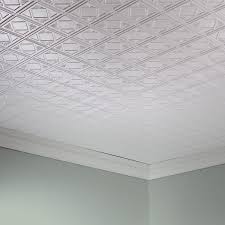 Fasade Ceiling Tile 2x4 Direct Apply Traditional 4 In Gloss White Ceiling Tile Ceiling Panels Vintage Tin Ceiling Tile