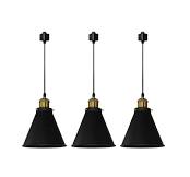 Kiven Dimmable H-Type Track Lignting Pendant Antique Industrial Oil Rubbed  Bronze Pendant Light 3 Pack,Bulb Included