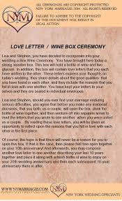 The officiant may make remarks. Wine Box Love Letter Ceremony Sample Wedding Ceremonies New York Wedding Officiant Long Wine Box Ceremony Wedding Ceremony Readings Wedding Ceremony Script