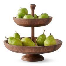 Walnut Tiered Fruit Bowl Williams Sonoma Wooden Fruit Bowl Fruit Holder Tiered Fruit Basket