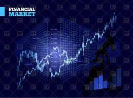 Stock Market Chart On Blue Background Stock Vector Image