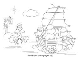 This Bible Coloring Page Reflects The Story Of Jesus Walking On Water To Reach His Disciples Boat Water Crafts Preschool Jesus Walk On Water Coloring Pages